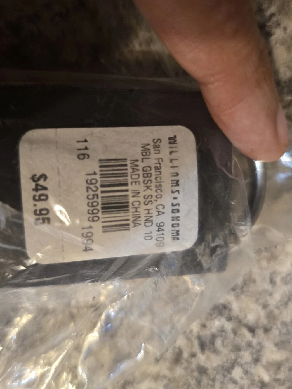 New Williams Sonoma High Heat Detachable Black Stainless Steel Handle 10 Inch